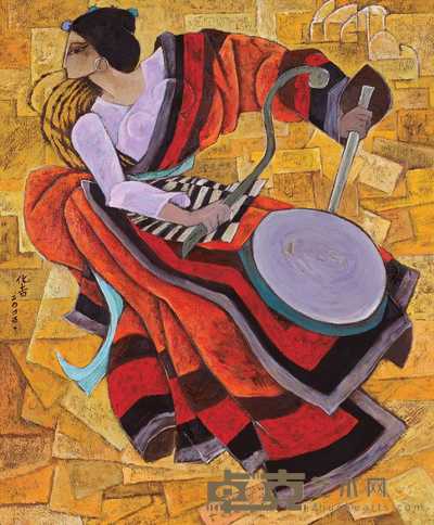 李化吉 2005年作 西藏鼓舞系列第六 60×72cm